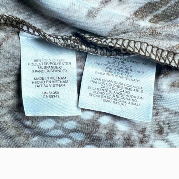 Evan-Pioneer Brown Abstract Snakeskin sleeveless faux wrap blouse - Picture 7 of 11